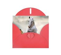 Wild Animal Horses Pattern Print Shimmer Blank Greeting Cards with Envelopes, Elegant DIY Invitations,Thank You Notes