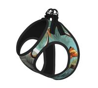 Wild Animal Hunting Fish 02 Print Pet Vest Harnesses Leash Set Reflective Puppy Vest Dogs Walking Training Dog Harness