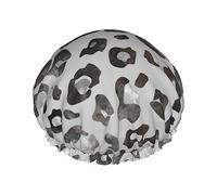 Wild Animal Leopard Print Pattern Pattern Shower Cap & Bath Cap For Women,Reversible Oversized Waterproof Shower Caps Large Designed For All Hair Lengths,Elastic Reusable Bathing Hair Cap