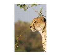 Wild Animal Leopard Prints Wooden Jigsaw Puzzle 300-Piece in Plastic Box, 26x38 CM Eco-Friendly Educational Puzzle for Family Fun & Adult Relaxation