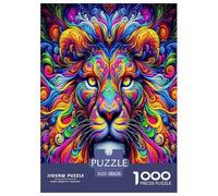 Wild animal lion Jigsaw Puzzles Puzzles for Adults Kids.1000 Pieces Cartoon Colorful Impossible Challenge Toy Educational Game Home Decoration for Educational Games Gifts 38x26cm/1000pcs