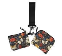 Wild Animal Mariposas Butterfly Colorful Women's Wallets Card Cases Slim Detachable Business Card Case Money Organizer with Keychain for Daily Use 2 Pcs, wild animal Mariposas butterfly colorful, One