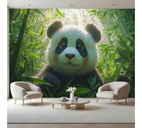 Wild Animal Peel and Stick Wall Mural Panda Large Canvas Wallpaper,Self-Adhesive Removable Photo Mural Decor for Home Office 350x245 cm