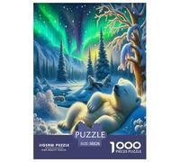 Wild animal polar bear Jigsaw Puzzles Puzzle for Adults Kids.1000 Piece Cartoon Colorful Impossible Challenge Toy Educational Games Home Decoration for Educational Games Gifts 38x26cm/1000pcs