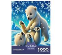 Wild animal polar bear Jigsaw Puzzles Puzzle for Adults Kids.1000 Pieces Cartoon Colorful Great Gifts Challenge Toy Educational Games Home Decoration for Adults& Kids Age 14 Years Up 70x50cm/1000pcs