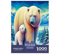Wild animal polar bear Jigsaw Puzzles Puzzles for Adults Kids.1000 Piece Cartoon Colorful Great Gifts Challenge Toy Educational Game Home Decoration for Adults& Kids Age 14 Years Up 70x50cm/1000pcs