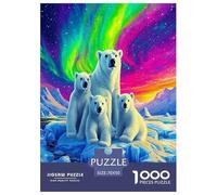 Wild animal polar bear Jigsaw Puzzles Puzzles for Adults Kids.1000 Pieces Cartoon Colorful Great Gifts Challenge Toy Educational Game Home Decoration for Adults& Kids Age 14 Years Up 70x50cm/1000pcs