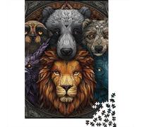 Wild Animal Spirit Guides Jigsaw Puzzles Puzzles for Adults Kids. 1000 Pieces Impossible Challenge Toy Educational Games Home Decoration for Educational Games Gifts 52x38cm/1000pcs