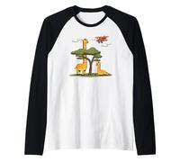 Wild Animal Tall Giraffes Reaching The Sky Cute Giraffe Raglan Baseball Tee