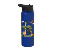 Wild Animal Tall Giraffes Reaching The Sky Cute Giraffe Stainless Steel Insulated Water Bottle