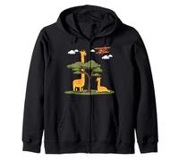 Wild Animal Tall Giraffes Reaching The Sky Cute Giraffe Zip Hoodie