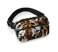 Wild Animal Tiger Fanny Packs with Zipper, Personalized Waist Bags with Multiple Pockets, Adjustable Sling Bag for Travel, Waterproof Belt Bag, Crossbody Bags