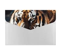 Wild Animal Tiger File Organizer for Office,6 Pockets Expanding File Folder, Portable Accordion Folders for Desktop, Waterproof Paper Bill Receipt Organizer for Business