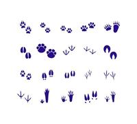 Wild Animal Tracks Paw Prints Zoo Fine Carving Stickers 68x84.7cm Do not Damage The Wall Surface DarkBlue