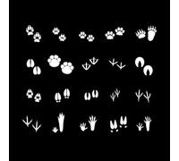 Wild Animal Tracks Paw Prints Zoo Fine Carving Stickers 68x84.7cm Wall beautification White