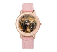 Wild Animals African Elephant Wrist Watches for Women Men Quartz Stainless Steel Watch Easy to Read
