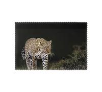 Wild Animals Cheetah Printed Placemats Set of 6Pcs Washable Place Mats for Kitchen Table Heat-resistand Table Mats 45x30 CM