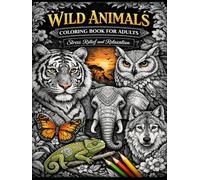 Wild Animals Coloring Book for Adults: Stress Relief and Relaxation
