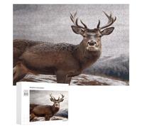 Wild Animals Deer Puzzles for Adults Wooden Jigsaw Puzzle with Storage Box Personalized Exquisite Wooden Puzzle for Home Wall Decorative Puzzles&Relaxing Gifts 300 PCS Pieces