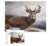 Wild Animals Deer Puzzles for Adults Wooden Jigsaw Puzzle with Storage Box Personalized Exquisite Wooden Puzzle for Home Wall Decorative Puzzles&Relaxing Gifts 500 PCS Pieces