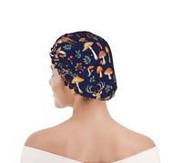 Wild Animals Deer Rabbit Magic Mushrooms Shower Cap For Women Stylish Hair Cap Lightweight Shower Caps For All Hairstyles Braids Long Hair