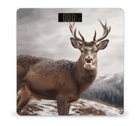 Wild Animals Deer Scale for Body Weight Highly Accurate Anti-Slip Digital Scale LCD Display Bathroom Scales Sturdy Tempered Glass Smart Scales Rounded Corners Design