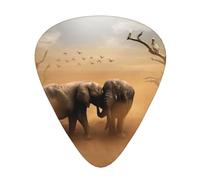Wild Animals Elephants Guitar Plectrums, 12 Pcs Lightweight Guitar Plectrums, 0.46mm/0.71mm/0.96mm Thickness For Acoustic Guitar Acoustic Electric Guitar Ukulele Bass