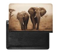 Wild Animals Elephants Passport Holder Passport Cover Protector Essentials with Credit Card Slots for Women Men