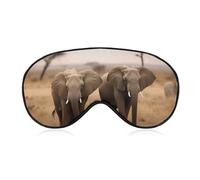 Wild Animals Elephants Sleep Mask, Ultra Soft Eye Mask for Sleeping with Adjustable Strap, Comfortable Lightweight Blindfold Eyeshade, Total Blackout Eye Cover for Night Sleep Travel Office Nap