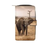Wild Animals Elephants Wallet Multifunctional Wallets for Men Compact Wallet Purse Passport Bag