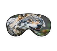 Wild Animals Gray Wolves Sleep Mask Light Blocking Eye Cover Polyester Eye Mask with Elastic Strap Blindfold for Side Sleeper Sleeping Masks Face Hugging for Women Men Travel