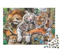 Wild Animals Group Jigsaw Puzzles Puzzles for Adults Kids. 1000 Pieces Animal Great Gifts Challenge Toy Educational Games Home Decoration for Adults& Kids Age 14 Years Up 70x50cm/1000pcs