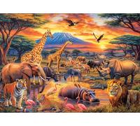 Wild Animals Jigsaw Puzzles for Adults 1000 Piece Lion Tiger Elephant Wildlife Jigsaws 1000 Pieces for Adults