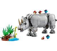 LEGO Creator 3in1 Wild Animals: Majestic Rhino with Birds Toy - Animal Figure Transforms into a Hippo Model or a Walrus - Creative Gift for 9+ Year Old Girls & Boys - 31171