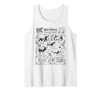 Wild Animals of the American Frontier Vintage Sketch Collage Tank Top