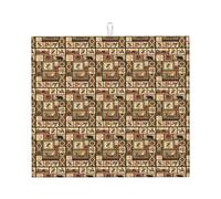 Wild Animals Print Drying Mat for Kitchen Absorbent Reusable Dish Pad Sink Racks Utensils Table