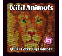 Wild Animals QUEST Color By Number (Black Backgrounds): 5 grids hidden picture activity mystery color by number coloring book for adults and teens (Color Quest Mystery Color By Number)
