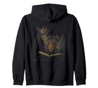Wild Animals Reading Book - Funny Safari Bookworm Zip Hoodie
