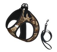 Wild Animals Retro Farmhouse Pet Leash Vest For Small Dogs Cats Reflective Adjustable Soft Outdoor Walking Hiking Training
