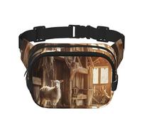 Wild Animals Retro Farmhouse2 print Fanny Pack Waist Packs with Extender for Men Women, Waist Bag Hip Pack with Zipper Pockets, Black, One Size