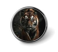 Wild Animals Tiger Badge Holder Personalized Metal Button Pin Fashion Round Badge with Pattern Pin DIY Button Badges Exquisite Brooch Crafts Gift Clothes Decorative Pins
