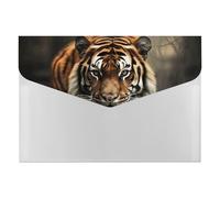 Wild Animals Tiger Folders, Expanding File Folder with 6 Pocket Compartments, Portable Paper Document Organizer for Bills Receipts Certificates