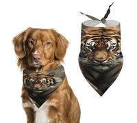 Wild Animals Tiger Pet Scarf Adjustable Pet Accessories Triangular Scarf Washable Floral Print Puppy Bib Bandana Stylish Comfortable Cat Scarves for Holiday Scarfs