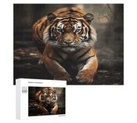 Wild Animals Tiger Puzzles for Adults Wooden Jigsaw Puzzle with Storage Box Personalized Exquisite Wooden Puzzle for Home Wall Decorative Puzzles&Relaxing Gifts 500 PCS Pieces