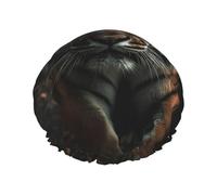 Wild Animals Tiger Shower Cap Reusable Double Layered Bath Cap Waterproof Hair Cap with Elastic Band Bathing Hat Spa Salon Shower Hat for Women Men