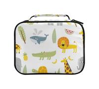 Wild Animals Whale Giraffe Pig Elephant Crocodile Cat Pineapple Colored Pencil Bag Large Capacity Pencil Case for Colouring Pencils Pen Bag Marker Organizer