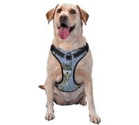 Wild Animals Wolf Printed,Pet Harness,Adjustable Reflective Dog Harness,Pet Leash Vest,S
