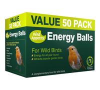 Wild Appetite Suet Energy Fat Balls Bird Food - Pack of 50, Green