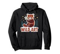 WILD ART Red Panda Bamboo Grove Forest Stars Pullover Hoodie