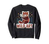 WILD ART Red Panda Bamboo Grove Forest Stars Sweatshirt